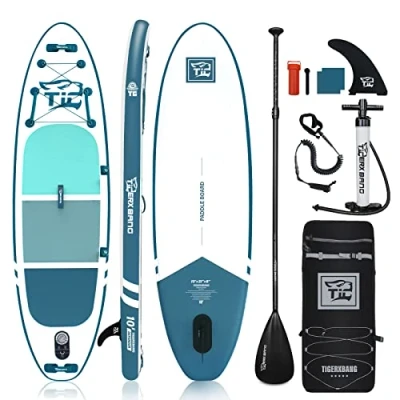 Abbildung von TIGERXBANG Aufblasbare SUP Boards Stand Up Paddleboarding 305x80x15cm mit hochwertigem Zubehör, Allround Paddle für Erwachsene/Kinder, Defender Collection Blau