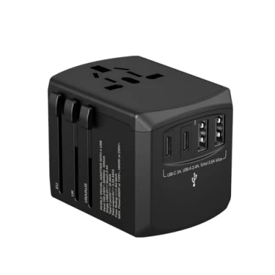Abbildung von Tripper ADAPTATOR Reise Ladegerät Schneller Universaladapter 15W Xoopar Schwarz +150 Länder All in One mit 2 USB Type A und C 120/220V