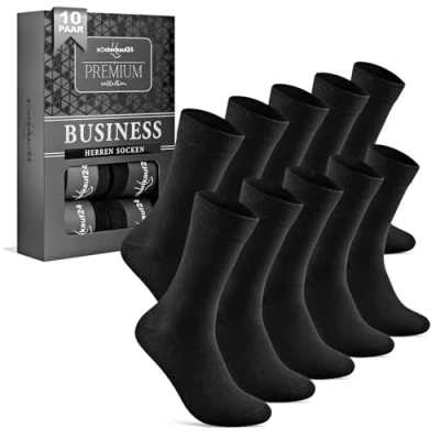 Abbildung von 10 Paar Socken Herren 47 50 Schwarz Business Baumwolle Atmungsaktive Anzugsocken 15800