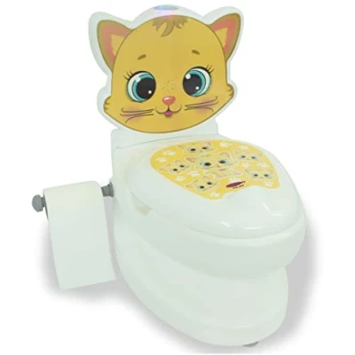 Abbildung von Jamara Toilettentrainer Meine kleine Toilette, Katze, mit Spülsound und Toilettenpapierhalter