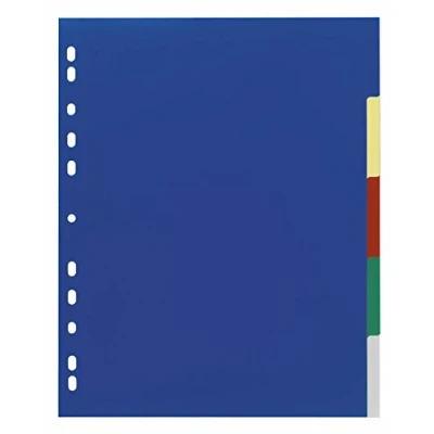 Abbildung von Durable Ordnerregister blanko aus PP, 5 farbig, A4 überbreit, 230 x 297 mm, Blatt, 20er Packung, 673727