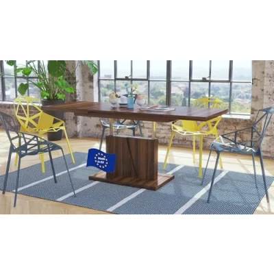 Abbildung von Mazzoni Design Couchtisch Tisch Grand Noir stufenlos höhenverstellbar ausziehbar 120 bis 180cm Esstisch (Nussbaum)