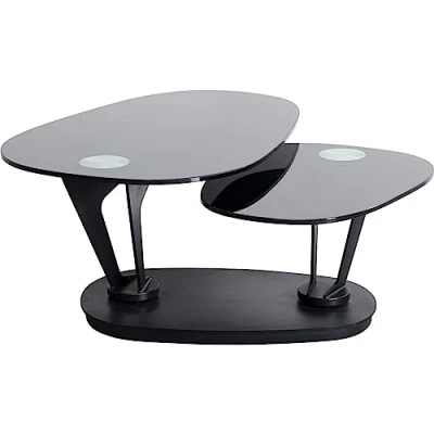 Abbildung von Kare Design Couchtisch Franklin, Schwarz, Wohnzimmertisch, Beistelltisch, Stahlgestell, Keramik Nutzfläche, 41x150x60 cm (H/B/T)