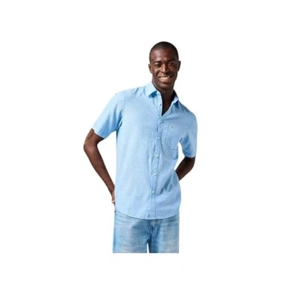 Abbildung von Wrangler Short Sleeve Regular FIT Hemd, Herren, Größe: XL, Blue