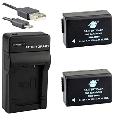 Abbildung von DSTE DMW BMB9 Li Ionen Batterie (2 Pack) und Micro USB Ladegerät Kompatibel für Panasonic Lumix DMC FZ40 FZ45 FZ47 FZ48 FZ60 FZ62 FZ70 FZ72 FZ80 FZ100 FZ150
