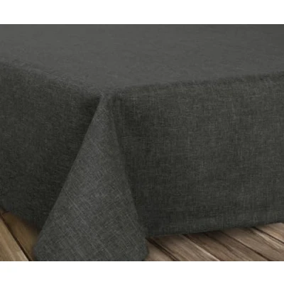 Abbildung von BEAUTEX fleckenabweisende und bügelfreie Tischdecke Tischtuch mit Lotuseffekt Tischwäsche in Leinenoptik, Eckig 130x300 cm, Dunkelgrau