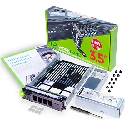 Abbildung von WorkDone 3,5 Zoll Hard Drive Caddy Tray mit 2,5 HDD Adapter kompatibel für Dell PowerEdge Server 11 13. Generation NVMe SSD SAS SATA Halterung Konverter Gehäuse