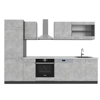 Abbildung von Vicco Küchenzeile R Line, Beton/Anthrazit, 300 cm, AP Marmor