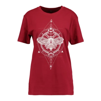 Abbildung von Mister Tee MOTH Tshirt print, Damen, Größe: XS, Burgundy