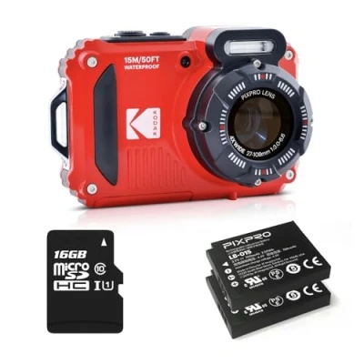 Abbildung von Kodak Pixpro WPZ2 rot Set inkl. 16GB SD Karte und Zweitakku Outdoor Kamera