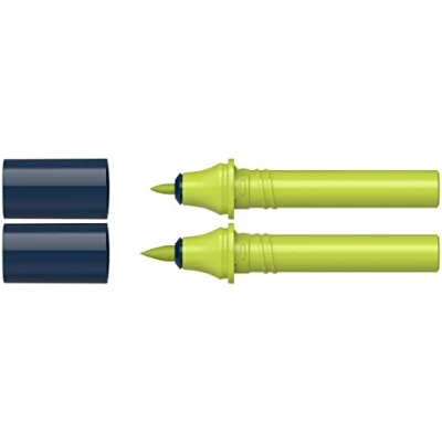 Abbildung von Schneider 040 Paint It Twinmarker Patronen (Brush Tip &amp; 1,0 mm Rundspitze, farbintensive Tinte auf Wasserbasis, für die Anwendung Papier, 95% recycelter Kunststoff) apple green 051