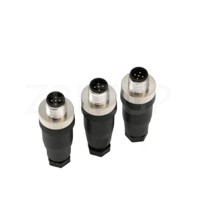 Abbildung von ZBLZGP M12 Sensorstecker Wasserdicht Stecker Buchse Schraubkupplung Elektrischer Steckverbinder (Gerade Männchen, 3 Packung 5Pin)