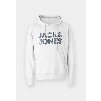 Abbildung von Jack &amp; Jones Jjebryan LOGO HOOD Sweatshirt, Herren, Größe: Large, White melange
