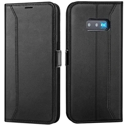 Abbildung von Verco Handyhülle für Samsung Galaxy S10e, 5,8 Zoll Premium Klapphülle Handy Flip Case S10e Hülle Book Tasche, Schwarz
