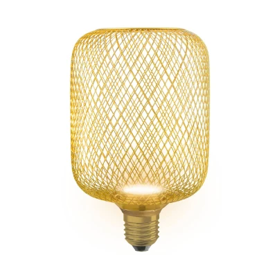 Abbildung von OSRAM DECOR LED Flatlampe im Metallgehäuse aus gefrostetem Kunststoff in Gold mit 100 mm Warmweiß (2700 K), 3.5 W / 300 lm und E27 Sockel, ist nicht dimmbar bietet edle Beleuchtung.