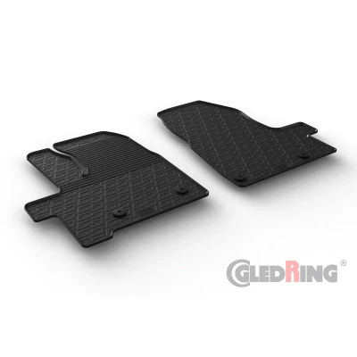 Abbildung von Gledring 0893 Fußmattensatz Gummi vorne 2 schwarz 750mm 550mm FORD: Tourneo Connect / Grand V408 Kombi, Custom V362 Bus