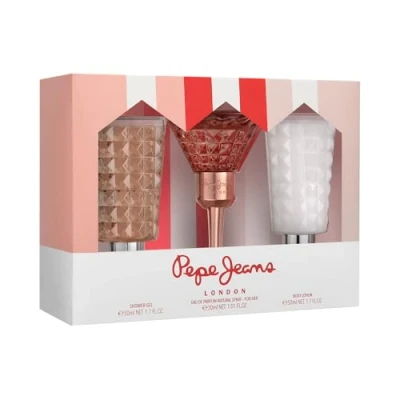 Abbildung von Pepe Jeans Life Is Now For Her Parfüm Damen 3 Teiliges Set Eau de Parfum für 30ml Body Lotion 50ml und Duschgel Floral, Oriental Frauen