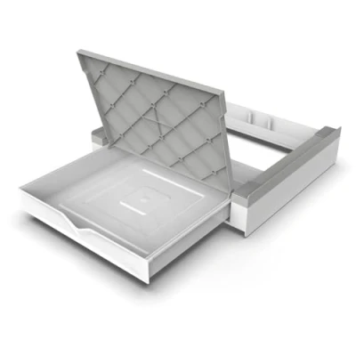 Abbildung von Meliconi, Torre Duo, Zwischenbaurahmen für Waschmaschine Trockner 2 in 1, Universal, Sicher, Robust, Vormontiert, Platzsparend, mit Ablage und Stauraum, Made Italy