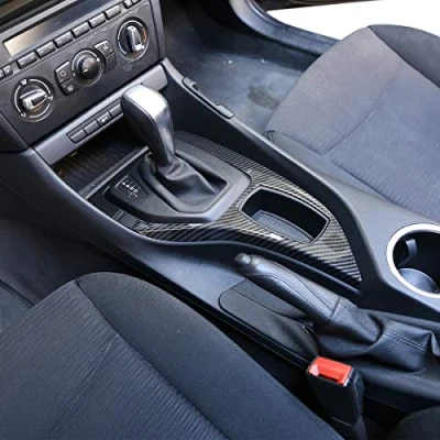 Abbildung von Carbon Fiber Style ABS Auto Innenraum Mittelkonsole Schalthebel Abdeckung Verkleidung für X1 E84 2013 2015