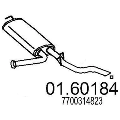Abbildung von MTS 01.60184 Endschalldämpfer 1260 RENAULT: MASTER 2 Bus, Kasten, OPEL: Movano A Kastenwagen, Pritsche / Fahrgestell
