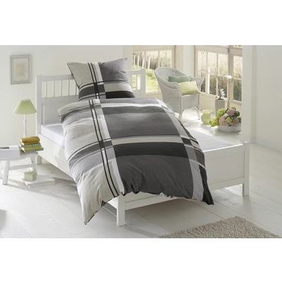 Abbildung von my home Bettwäsche &quot;Nina im sportlichen Karo Design, aus 100% Baumwolle, Set in Linon oder Biber Qualität, Bett und Kopfkissenbezug mit Knöpfen, nachhaltig&quot;, (2 tlg.)