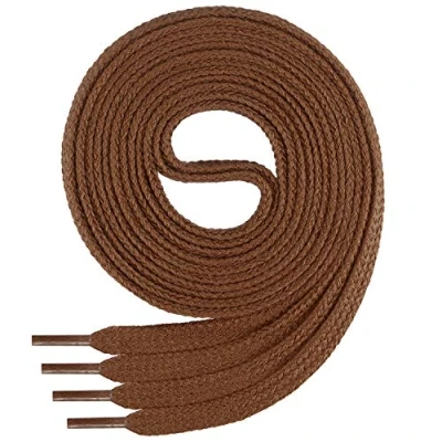Abbildung von Di Ficchiano 1Paar flache SCHNÜRSENKEL aus 100% Baumwolle für Sneaker Sportschuhe sehr reißfest ca. 7 mm breit Schuhbänder hellbraune Schuhriemen Farbe: lightbrown 180cm
