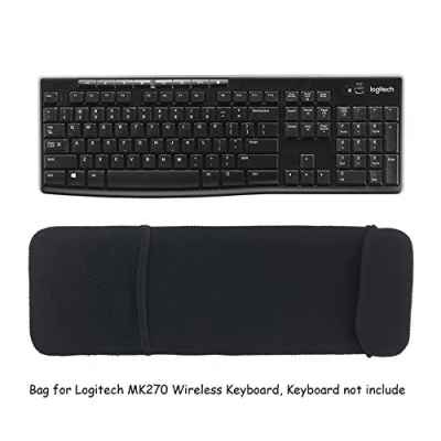 Abbildung von Wommty Neopren Staub Staubdicht Abdeckung Tragetasche Hülle Displayschutzfolie mit Mesh Tasche für Logitech MK270 Combo Mechanische Tastatur und Kabellose Maus