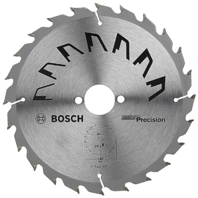 Abbildung von Bosch 1x Kreissägeblatt Precison (Sägeblatt für Holz, Ø 190 x 2.5/1.5 30 mm, 24 Zähne, ATB, Zubehör Kreissäge)