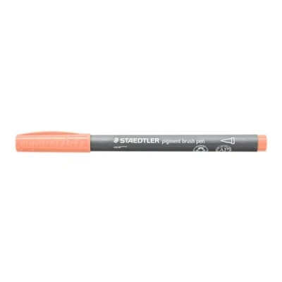 Abbildung von STAEDTLER brush pen pigment Arts, koralle, pigmentierte Premium Zeichentusche, Pinselspitze für variable Linienbreite, wasserfest, schnelltrocknend, 10 pens im Kartonetui, 371 420