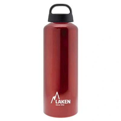 Abbildung von Laken Classic Alu Trinkflasche Weite Öffnung Schraubdeckel mit Schlaufe, BPA frei Aluminiumtrinkflasche, 750ml, Rot