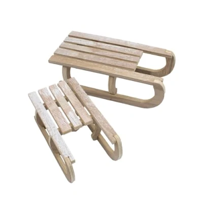 Abbildung von Holz Deko Schlitten 2er Set Shabby weiß klein 20/16 cm Holzschlitten zum Basteln und Dekorieren Weihnachtsdeko Miniatur Advent Winter Weihnachten Tischdeko