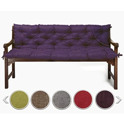 Abbildung von sunnypillow Bankauflage Stuhlkissen Bankkissen 120 x 50 cm Sitzkissen und Rückenkissen für Hollywoodschaukel Polsterauflage Auflage Gartenbank viele Farben Größen zur Auswahl Violett