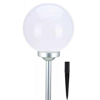 Abbildung von Spetebo Kugelleuchte LED Solar Garten Kugel Leuchte mit Erdspieß 20cm, Ein /Ausschalter, LED, warm weiß
