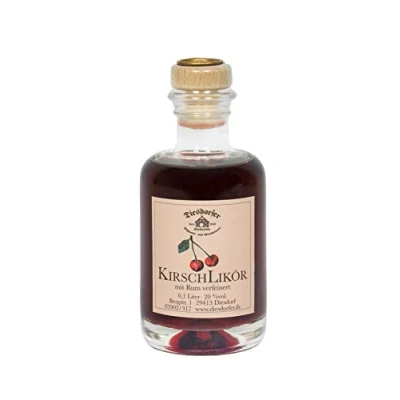 Abbildung von Diesdorfer Kirschlikör mit Rum verfeinert 20%vol. 100 mL Glasflasche
