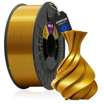 Abbildung von WINKLE PLA Silk Filament (Seide) Gold 3D Drucker 1,75 mm 300 g weiche und seidige Oberfläche Maßgenauigkeit Spule
