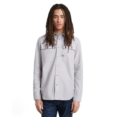 Abbildung von G Star Regular Shirt Hemd, Herren, Größe: Large, Correct grey/white oxford