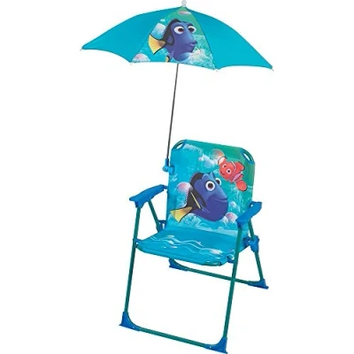 Abbildung von Fun House Dory Klappstuhl mit Sonnenschirm für Kinder, Legierter Stahl, blau, 38x8x50 cm