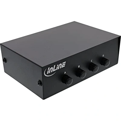 Abbildung von InLine® Seriell Umschalter manuell 4 Fach, RS232, 9 polig Sub D
