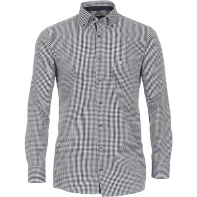 Abbildung von Casamoda Comfort Fit Hemd Langarm Button Down Kragen Karo dunkelblau Größe 54
