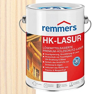 Abbildung von Remmers HK Lasur 3in1 weiß, 5 Liter, Holzlasur aussen, 3n1: Imprägnierung, Grundierung &amp; Lasur, Holzschutz vor Feuchtigkeit UV Strahlung