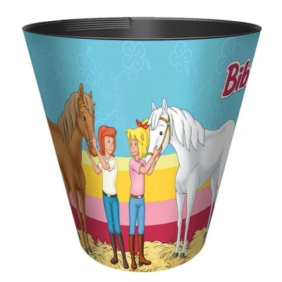 Abbildung von Geda Labels GmbH Papierkorb Bibi und Tina, Blau, 10 Liter, wasserfest