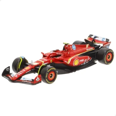 Abbildung von Burago Ferrari SF 24 Charles Leclerc #16 2024 Realistisches Modellauto im Maßstab 1:43, gefahren von Leclerc, offizielle Lizenz, empfohlenes Alter ab 3 Jahren