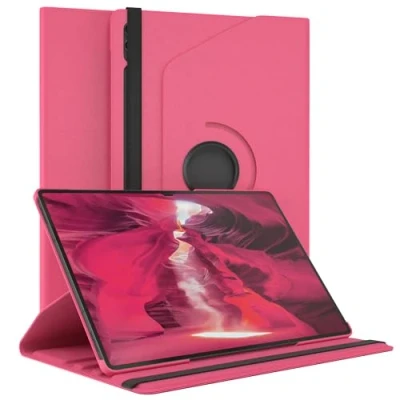 Abbildung von EAZY Case Tablet Hülle für Samsung Galaxy Tab S10 Ultra/Tab S9 Ultra Schutzhülle Smart Rotationcase zum Aufstellen Klapphülle 360 drehbar mit Standfunktion Tasche Kunstleder Pink