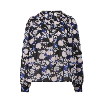 Abbildung von QS by s.Oliver MIT Allovermuster Bluse, Damen, Größe: 40, Schwarz