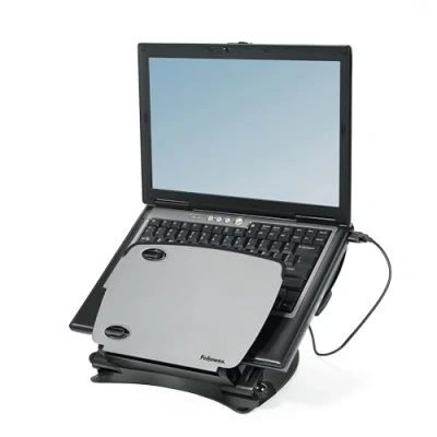 Abbildung von Fellowes Laptopständer mit USB Hub silber/schwarz