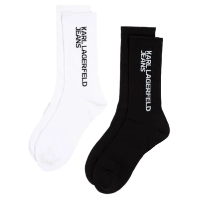 Abbildung von Karl Lagerfeld Jeans LOGO (PACK OF 2) Socken, Damen, Größe: One Size, White black