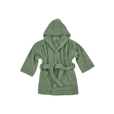 Abbildung von Meyco Baby Babybademantel Uni Forest Green, Baumwolle, Band, 86/92