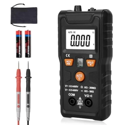 Abbildung von BillyBath Digital Multimeter, automatischer Spannungsprüfer, 4000 Zähler, Multitester mit berührungsloser Spannungsfunktion, misst AC/DC Spannung, Widerstand, Durchgang