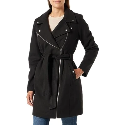 Abbildung von Vero Moda Vmpop Biker COAT Kurzmantel, Damen, Größe: Small, Black