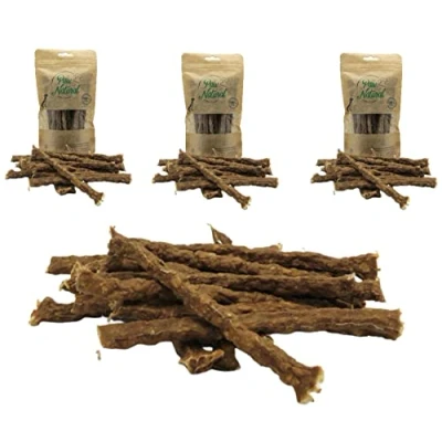 Abbildung von Paw Natural Hunde Leckerlis (3x150g) Lamm Sticks 100% Gluten &amp; getreidefrei aus frischem Fleisch gesunder Tiere (450g)